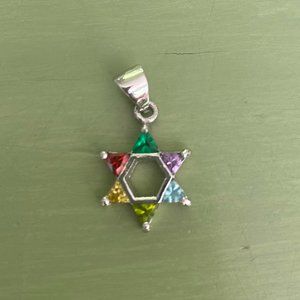 Rainbow Sterling Silver Star of David